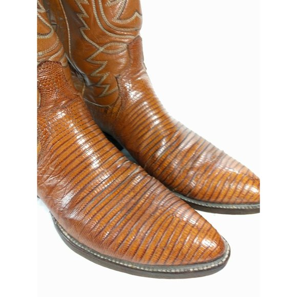 DAN POST 6836 Tan Brown Lizard Reptile Rodeo 9 - Picture 6 of 12